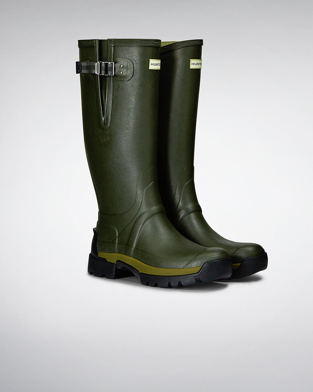 Hoge Regenlaarzen Heren - Hunter Balmoral Bamboo Carbon - Donker Olijfgroen - 20KSWMNDB